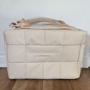 Beige Quilted Tote Bag